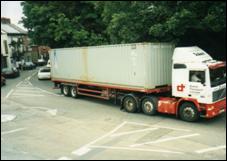 Transport 1 - Heavy goods vehicles on the A428 through the village before the opening of the bypass