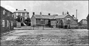 West Haddon School 1 - West Haddon Endowed School with the Schoolmasters house beyond.